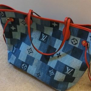 Blue Luis Vuitton luxury designer bag